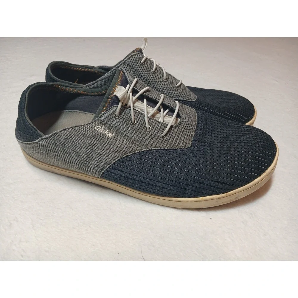 Olukai Nohea Moku Mesh Grey Slip On Casual Boat Shoes Men's 9 Casual‎ Comfort